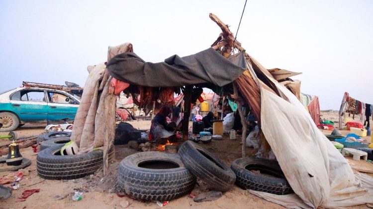 A makeshift shelter in Yemen