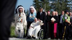 During Apostolic Journey to Canada, Pope Francis participates in the Lac Ste. Anne Pilgrimage, which tens of thousands of Indigenous people undertake each year.