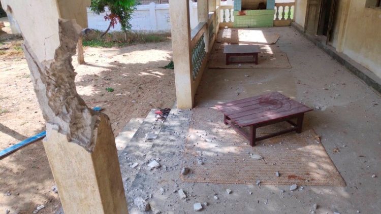Image of the school in Sagaing, Myanmar after the air strike by Myanmar Armed Forces