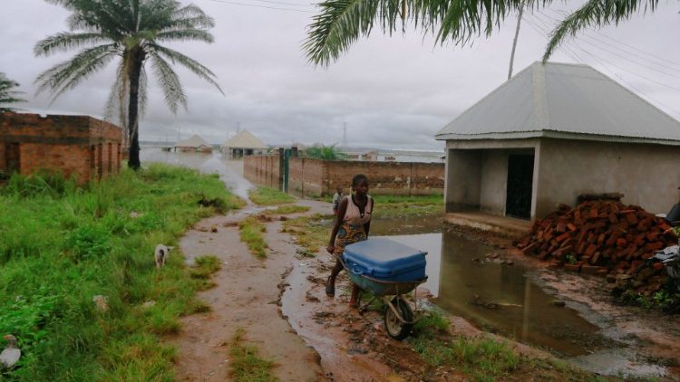 A displaced resident living close to the river Beune