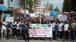 Протестсна мавифестация в Киншаса срещу насилието на терористичното движение M23, което окупира различни места в Северно Киву, 4, 12.2022