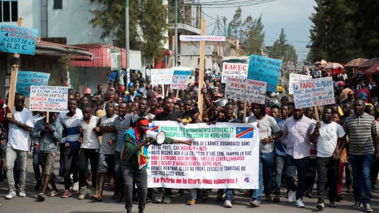 Congolese citizens protest against violence in North Kivu 