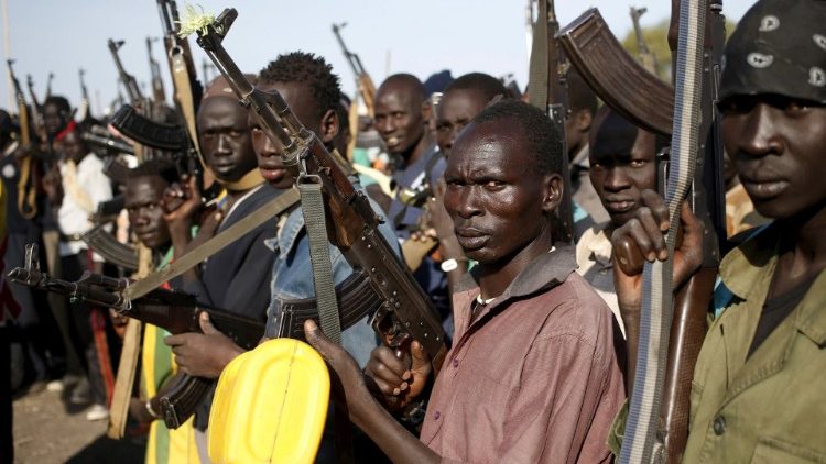 Nuer-Rebellen während des Bürgerkriegs 2014