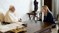 Le Pape François et la cheffe du gouvernement italien le 10 janvier. 