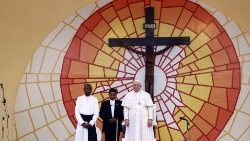 Papst Franziskus an diesem Donnerstag im Stadion von Kinshasa