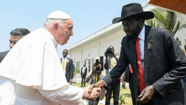 Прэзідэнт Паўднёвага Судана Салва Кіір з Папам