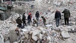 Alepo, un edificio destruido por el terremoto