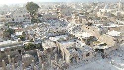 Die syrische Stadt Jandaris, die sich in Hand von Rebellen befindet, wurde schwer getroffen