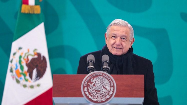 Der mexikanische Präsident Andres Manuel Lopez Obrador bei einer Pressekonferenz
