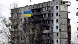 Un edificio bombardeado en Ucrania