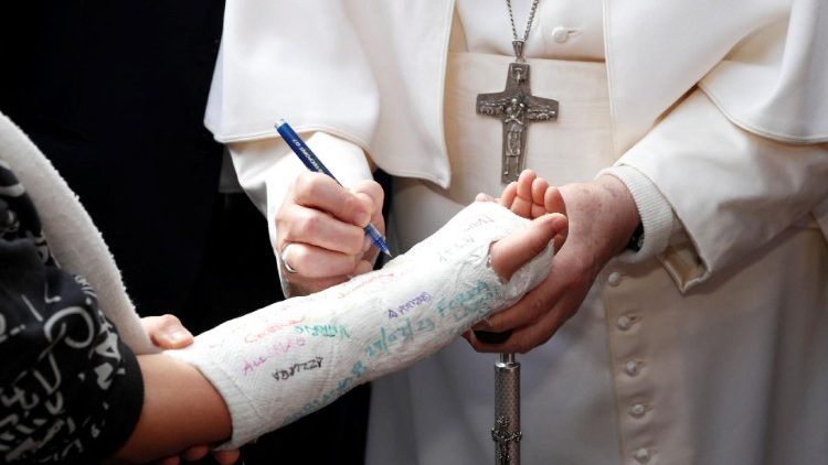 Ein Autogramm des Papstes
