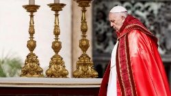 Папа падчас святой Імшы ў Пальмовую нядзелю