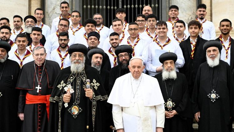 Папа Франциск с коптско-православната делегация
