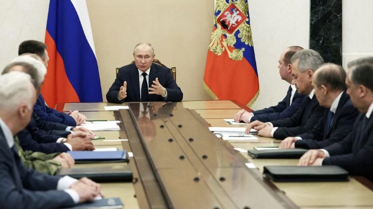 Al Cremlino, riunione del presidente russo Vladimir Putin con i capi dei Servizi di sicurezza 