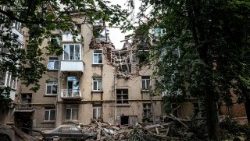 Folgen eines Drohnenangriffs in der Ukraine