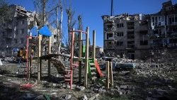 edifícios residenciais danificados por um ataque de míssil russo, em meio ao ataque da Rússia à Ucrânia, em Pokrovsk, região de Donetsk, Ucrânia, 8 de agosto de 2023. REUTERS/Viacheslav Ratynskyi
