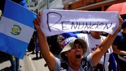 Guatamala-Stadt an diesem Wochenende: Demonstranten fordern den Rücktritt des Präsidenten
