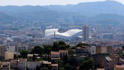 Le stade Vélodrome de Marseille où le Souverain pontife va célébrer une messe, le 23 septembre 2023. 