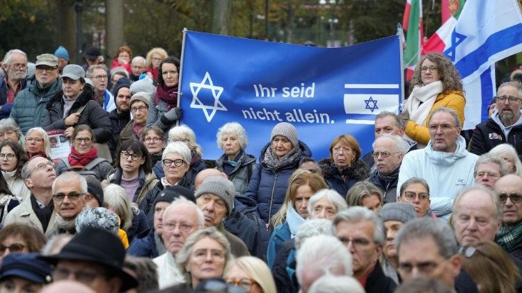 Protest in Frankfurt zur Unterstützung der von der Hamas entführten israelischen Geiseln