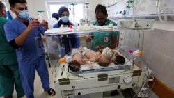 Frühgeborene Babys bei der Evakuierung aus dem al-Shifa-Krankenhaus