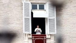 Pope Francis leads the Angelus prayer on the World Day of the Poor at the Vatican