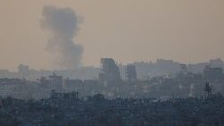 Smoke over Gaza as seen from southern Israel