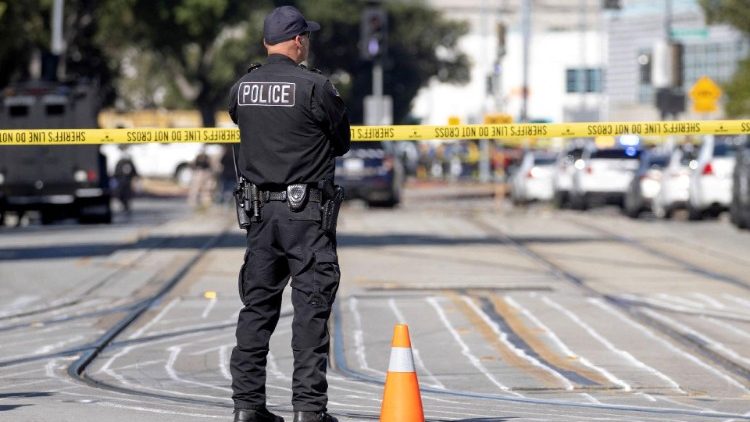 FILE PHOTO: Police secure the scene of a mass shooting in San Jose