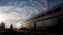 Un train de la compagnie nationale américaine, Amtrak, en Californie. 