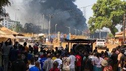 Aftermath of explosion at oil depot in Conakry
