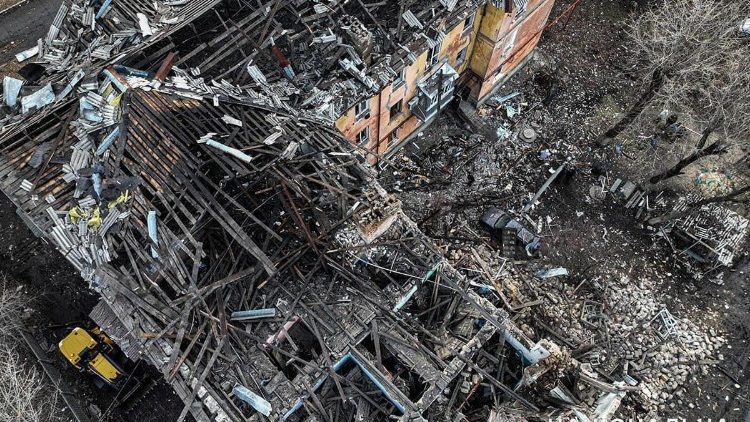Zerstörung nach einem russischen Raketenangriff im ukrainischen Selydove