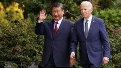 Il presidente degli Stati Uniti Joe Biden e il presidente cinese Xi Jinping al vertice APEC, a Woodside (novembre 2023)