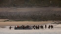 FILE PHOTO: Migrants boats crossing Channel as warm weather and calm seas are favourable for crossings