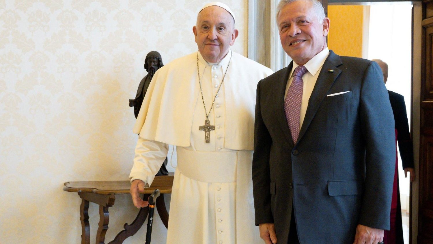 Jordanian King Abdullah in a meeting with Pope Francis