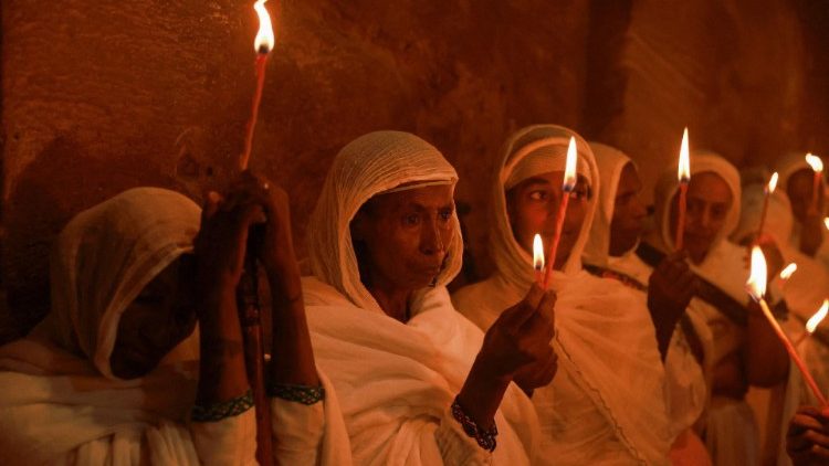 Ethiopian Orthodox faithful celebrate Easter Eve in Wukro