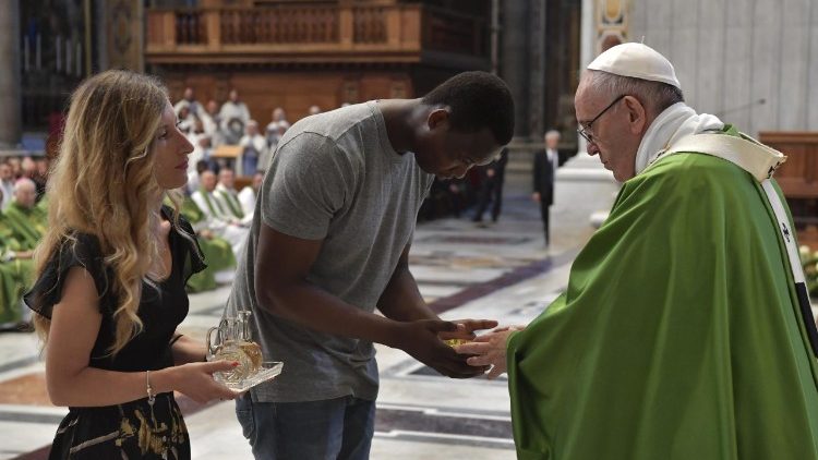 Papa Franjo slavi misu s migrantima; Vatikan, 6. srpnja 2018. 