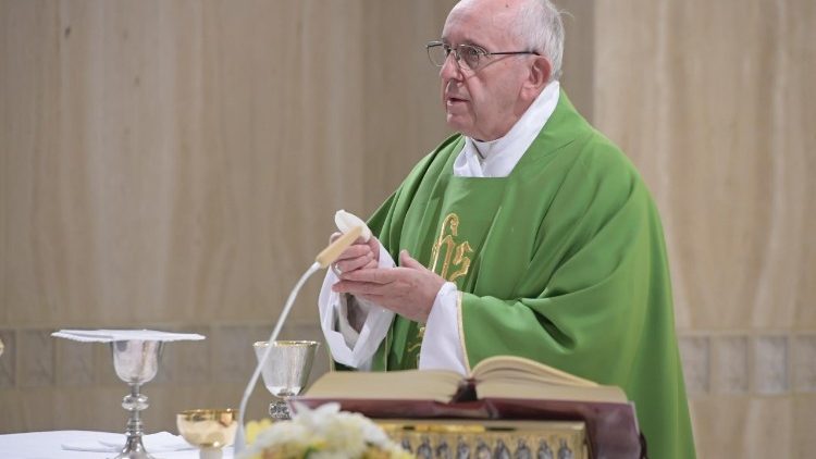 Папа Франциск під час Святої Меси в каплиці "Дому святої Марти" 4 вересня 2018