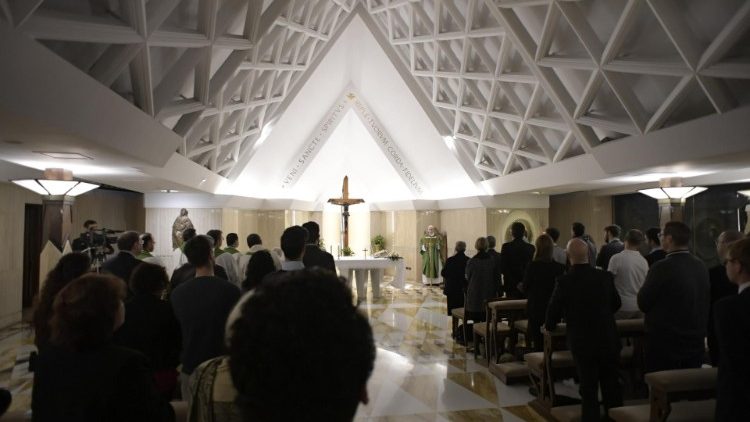 バチカン、サンタ・マルタ館の礼拝堂で、教皇フランシスコのミサ　2018年10月9日