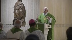 Pope Francis delivers his homily at Casa Santa Marta during Mass