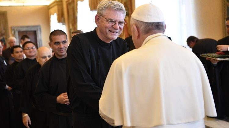 Папа Франциск на встрече с делегатами Генерального капитула отцов-пассионистов (Ватикан, 22 октября 2018 г.)