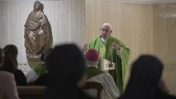 Pope Francis at Mass at the Vatican's Casa Santa Marta on October 26, 2018.