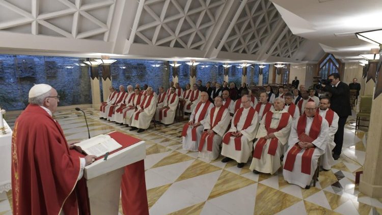 Pope Francis at Mass on November 12, 2018. 