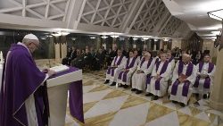 Pope Francis reflects on the readings during the morning Mass at Casa Santa 
