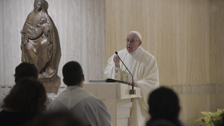 Le Pape lors de la messe à Sainte-Marthe ce 17 janvier 2019