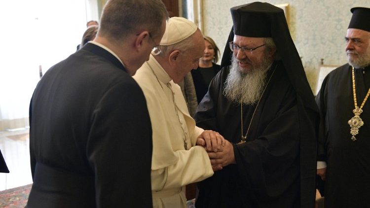 Pope Francis receives the Apostoliki Diaconia of the Orthodox Archdiocese of Athens