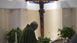 Papst Franziskus bei der Frühmesse in Santa Marta an diesem Donnerstag
