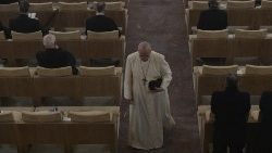 O Papa durante o Retiro Espiritual da Quaresma de 2019 na Casa Divin Maestro de Ariccia 10.03.2019 (Vatican Media)