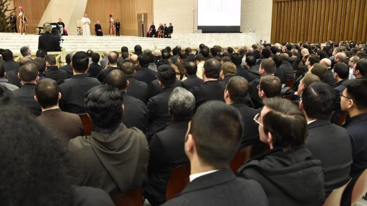 Le 29 mars 2019, les participants du cours sur le for intérieur réunis en salle Paul VI.