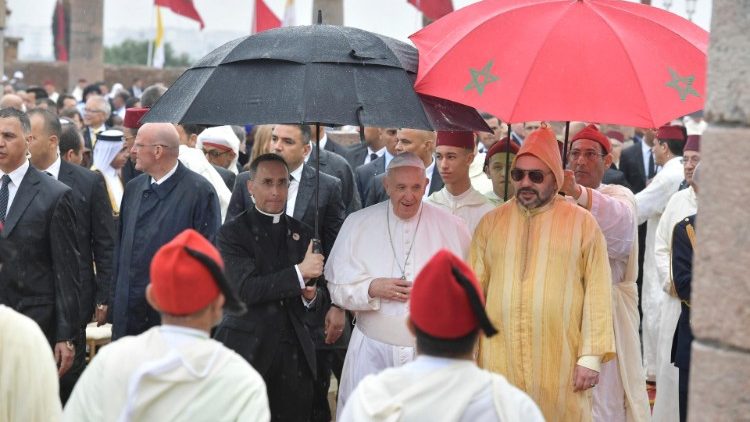 Le Pape François et le roi Mohammed VI. 