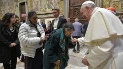 Pope meeting the Roma and Sinti people in the Vatican on 9 May, 2019.
