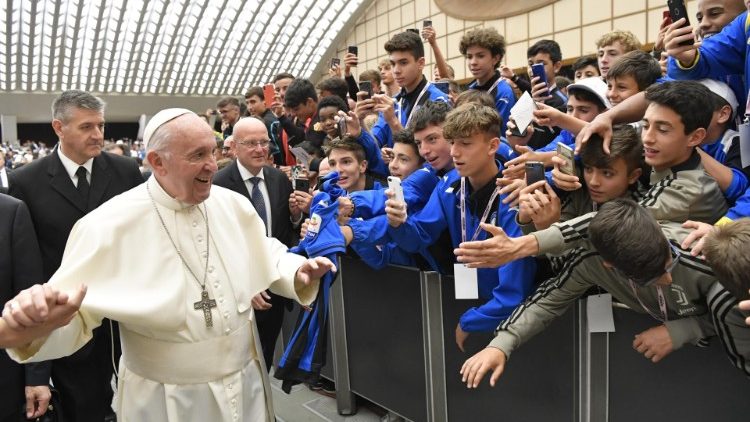 Popiežius Pranciškaus audiencija italų mokiniams